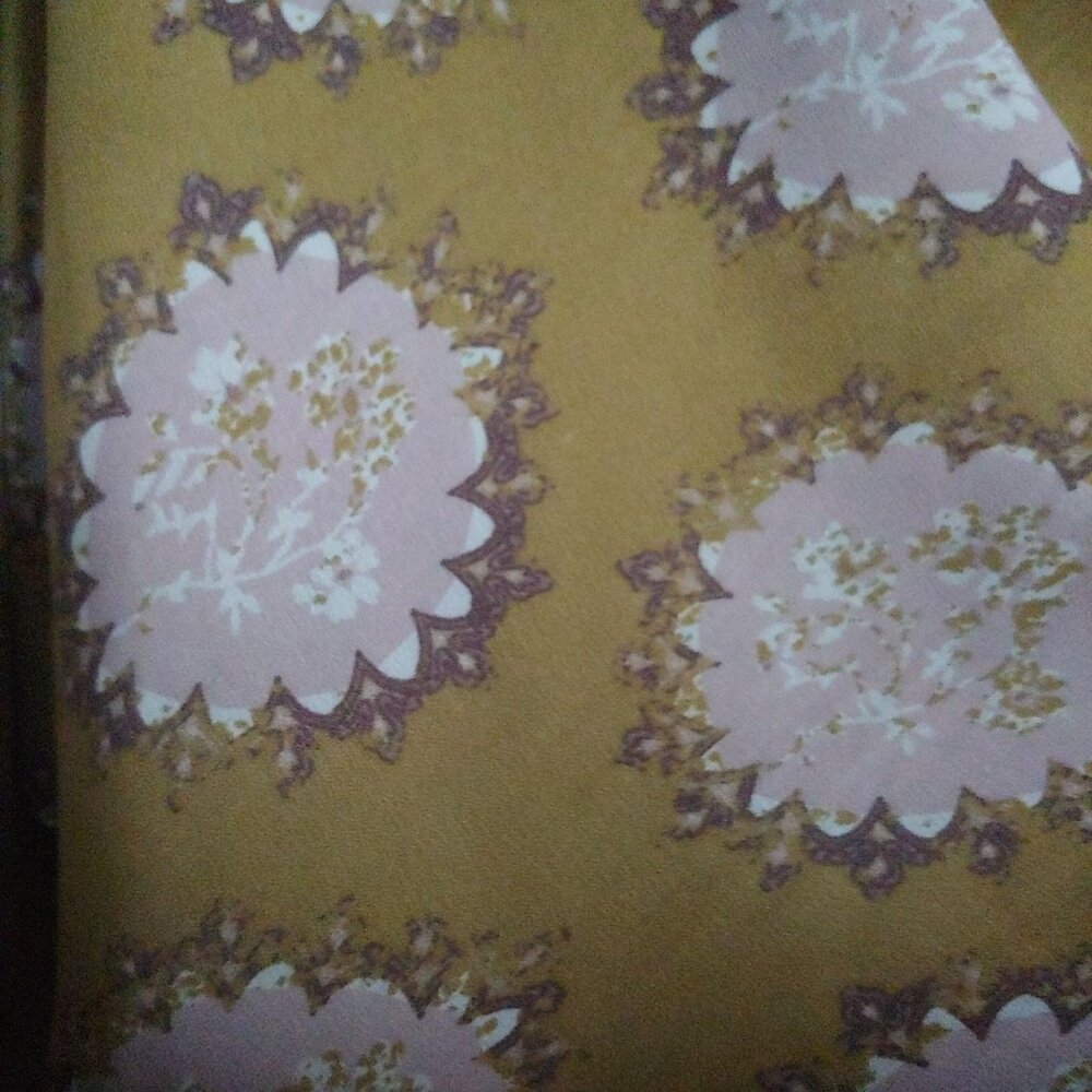 Free People Cowling Around Goldenrod Combo Flowy Boho Oversize Top M - Picture 7 of 14